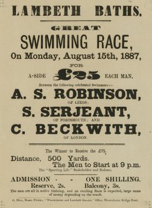 Advertisement for Lambeth Baths