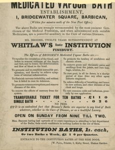 Advertisement for Medicated Vapour Bath by English School
