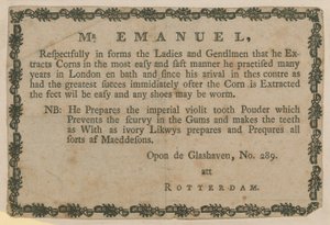 Advertisement for Mr Emanuel by English School
