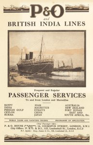 Advertisement for P and O and British India Lines (colour litho) by English School