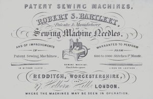 Advertisement for Robert S Bartleet sewing machines by English School