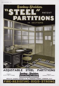 Advertisement for Sankey-Sheldon Steel Partitions, 1937