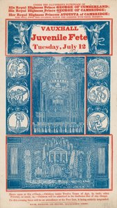 Advertisement for Juvenile Fete at Vauxhall Gardens, London
