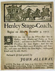 Advertisement for the Henley Stage Coach, 1717