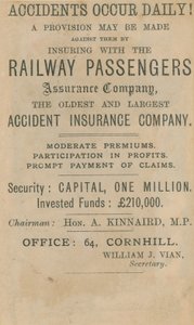 Advertisement for the Railway Passenger Assurance Company by English School