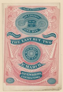 Advertisement for Last But Two Lottery in England by English School