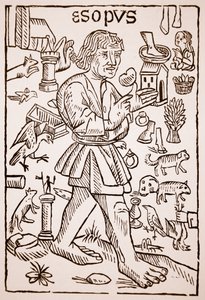 Aesop, frontispiece to Aesops Fables by William Caxton, 1434 by English School