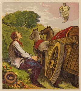 Aesop’s Fables: Hercules and the Waggoner by English School