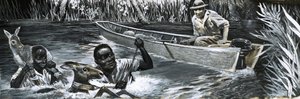Africans Rescuing Animals by English School