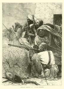 Afridis Firing on British Troops