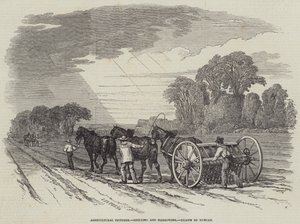 Agricultural Pictures, Drilling and Harrowing by English School