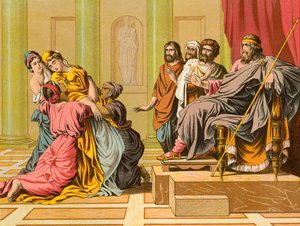 Ahasuerus and Queen Esther by English School