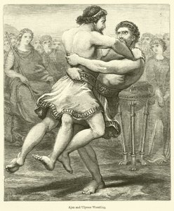 Ajax and Ulysses Wrestling by English School