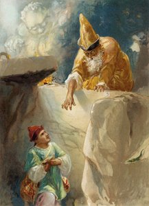 Aladdin and the Magician by English School