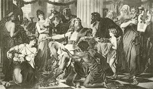 Alaric in Athens (engraving) by English School