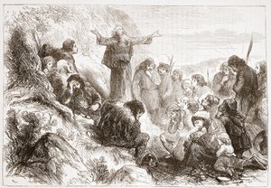 Albigensian worshippers on the banks of the Rhone, illustration from The History of Protestantism by James Aitken Wylie, 1878 by English School