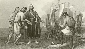 Alfred the Great Constructing the First English Fleet by English School