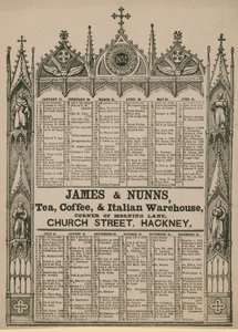 Almanack Issued by James & Nunns by English School