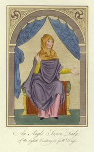 An Anglo-Saxon Lady of the 8th Century in Full Dress by English School