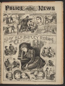 An Old Bailey Reverie, from The Illustrated Police News, Saturday 6th December 1890 by English School