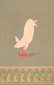 An Anthropomorphic Pig Performing in a Circus
