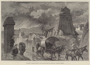 Ancient Watch-Tower and Mile-Stone in Shan-si, North China by English School