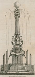 Ancient dial and fountain, erected in 1656 at Leadenhall Corner, London by English School
