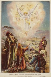 Angel Telling the Shepherds of the Birth of Jesus Christ by English School