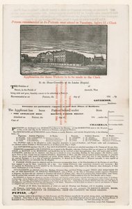 Application for Entrance to the London Hospital
