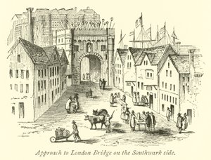 Approach to London Bridge on the Southwark side by English School