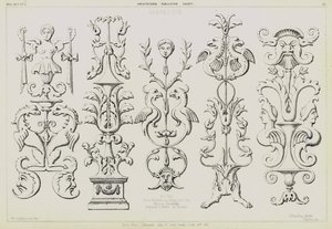 Arabesque Pilasters from the Tomb of Pope Julius II by Michelangelo in the Church of San Pietro in Vincoli, Rome, Italy by English School