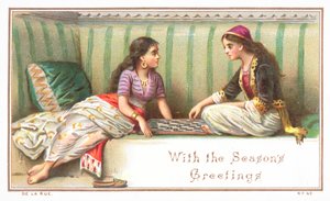 Arabic Ladies playing Board Game by English School