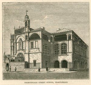 Architecture of the London School Board: Nightingale Street School, Marylebone, London by English School