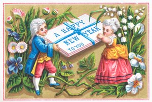 Aristocratic Couple Holding Package by English School
