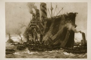 Arrival in France of the US Transport Leviathan, the One Time German Liner, Vaterland, with 12,000 American Troops Aboard by English School
