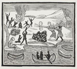 Arrival of Savages with Christian Prisoner by English School