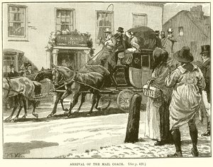 Arrival of the Mail Coach by English School