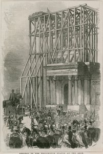 Arrival of the Wellington statue at the Arch, Hyde Park Corner, London by English School