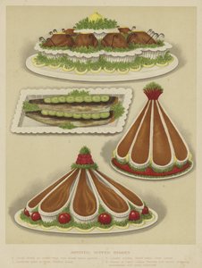 Artistic Supper Dishes by English School