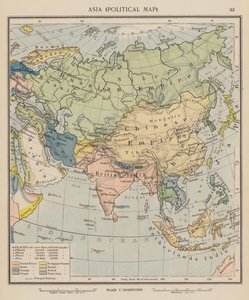 Asia, Political Map by English School