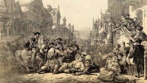 Assassination of Regent James Stewart Moray, Regent of Scotland, in Old Linlithgow, West Lothian by English School