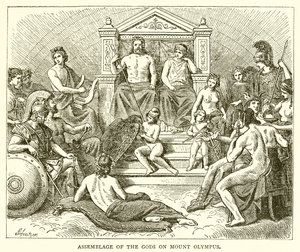 Assemblage of the Gods on Mount Olympus by English School