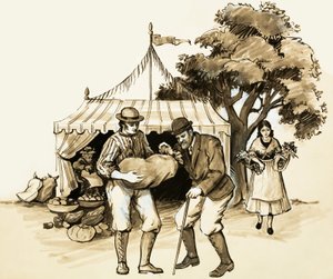 At a country fair, a wise farmer checks his purchases by English School