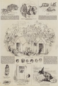 At the Seaside (engraving) by English School