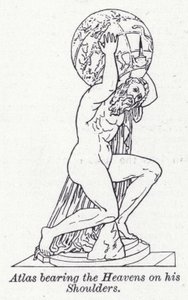 Atlas bearing the Heavens on his shoulders by English School