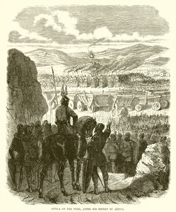Attila on the Pyre, After His Defeat by Aetius by English School