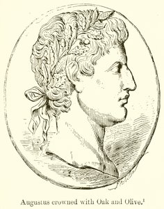 Augustus crowned with Oak and Olive by English School