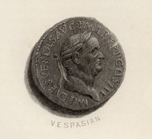 Aureus coin, from the era of Vespasian, Titus Flavius Vespasianus