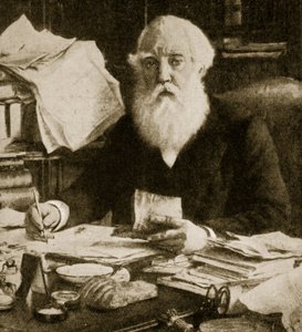 Austen Henry Layard sitting at his desk by English School