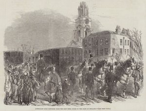 Australian Gold conveyed from the East India Docks to the Bank of England by English School